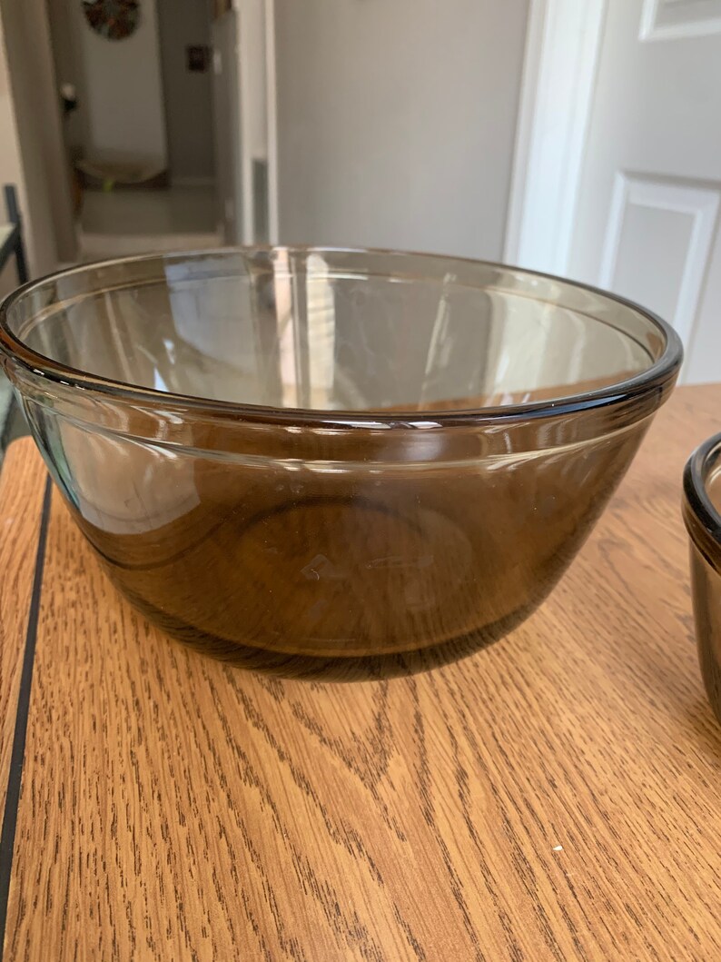 Vintage Set 2 Anchor Hocking Ovenware Brown Mixing Bowls 1 Qt. Etsy