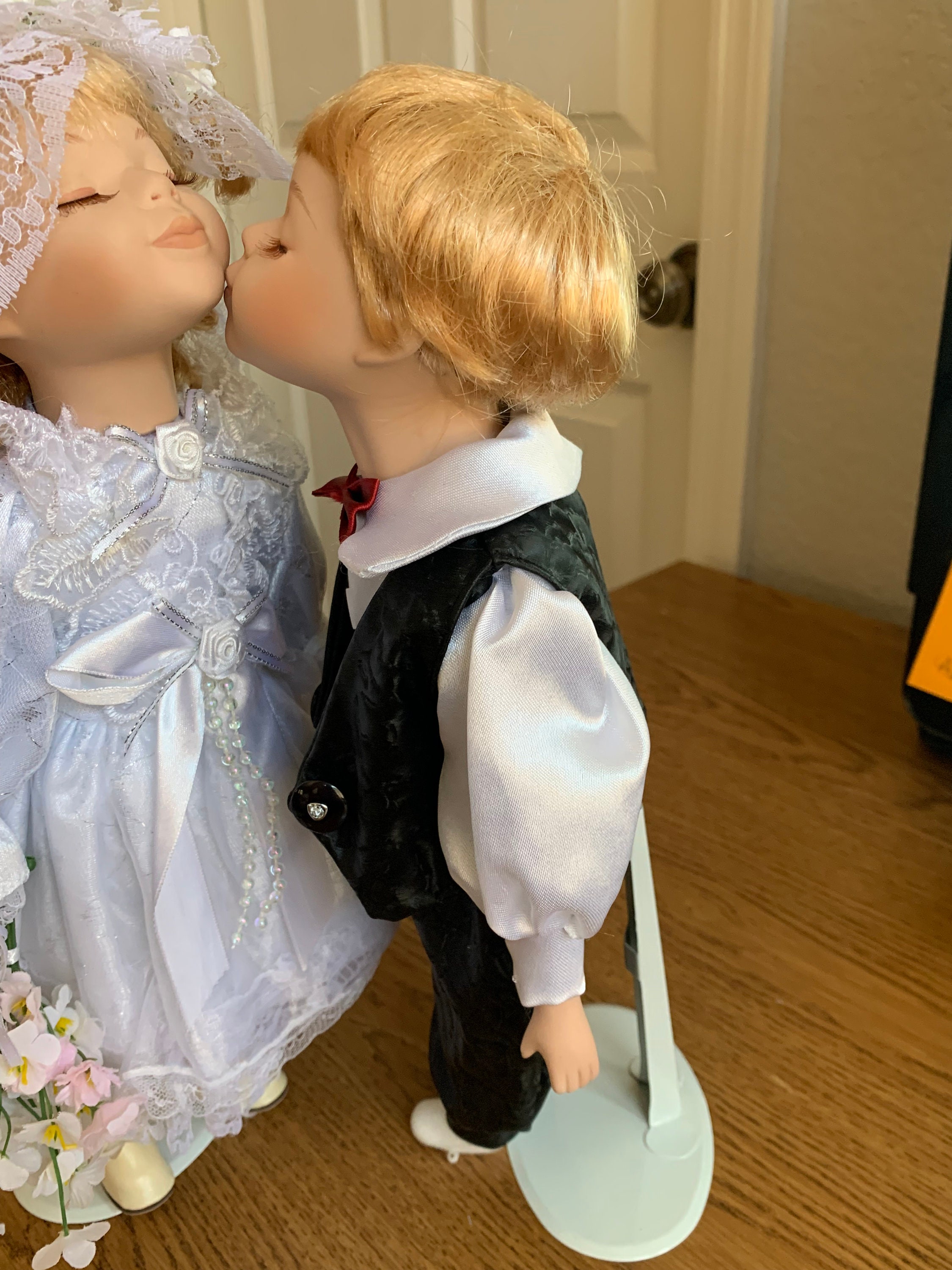 Vintage 14 Kissing Bride & Groom Porcelain Dolls Cathay Etsy
