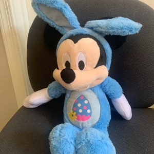 Vintage Disney Mickey Mouse Blue Easter Bunny Plush Toy 20” Big Ears