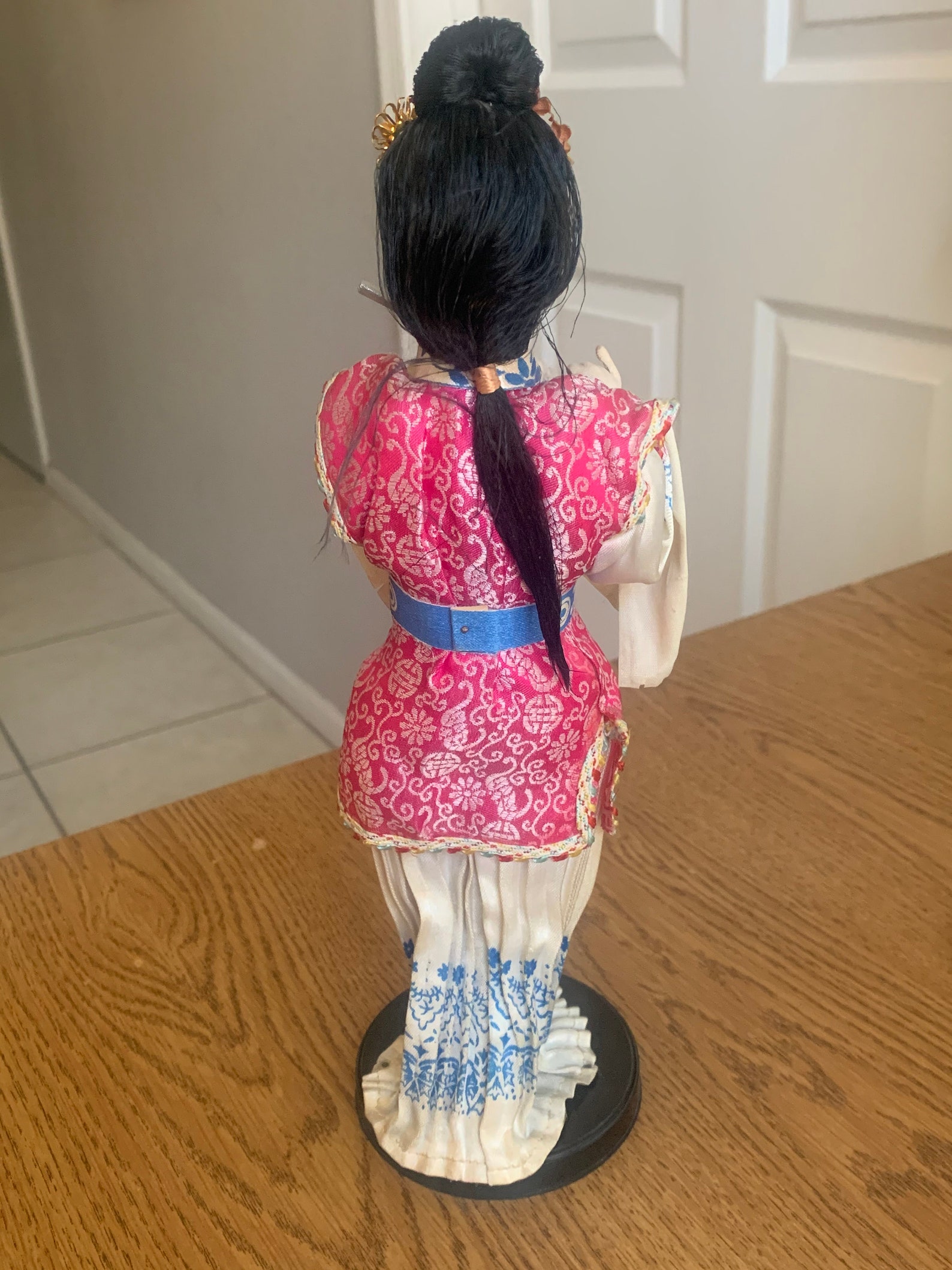 Vintage Geisha Asian Oriental Cloth Doll on Plastic Stand Etsy