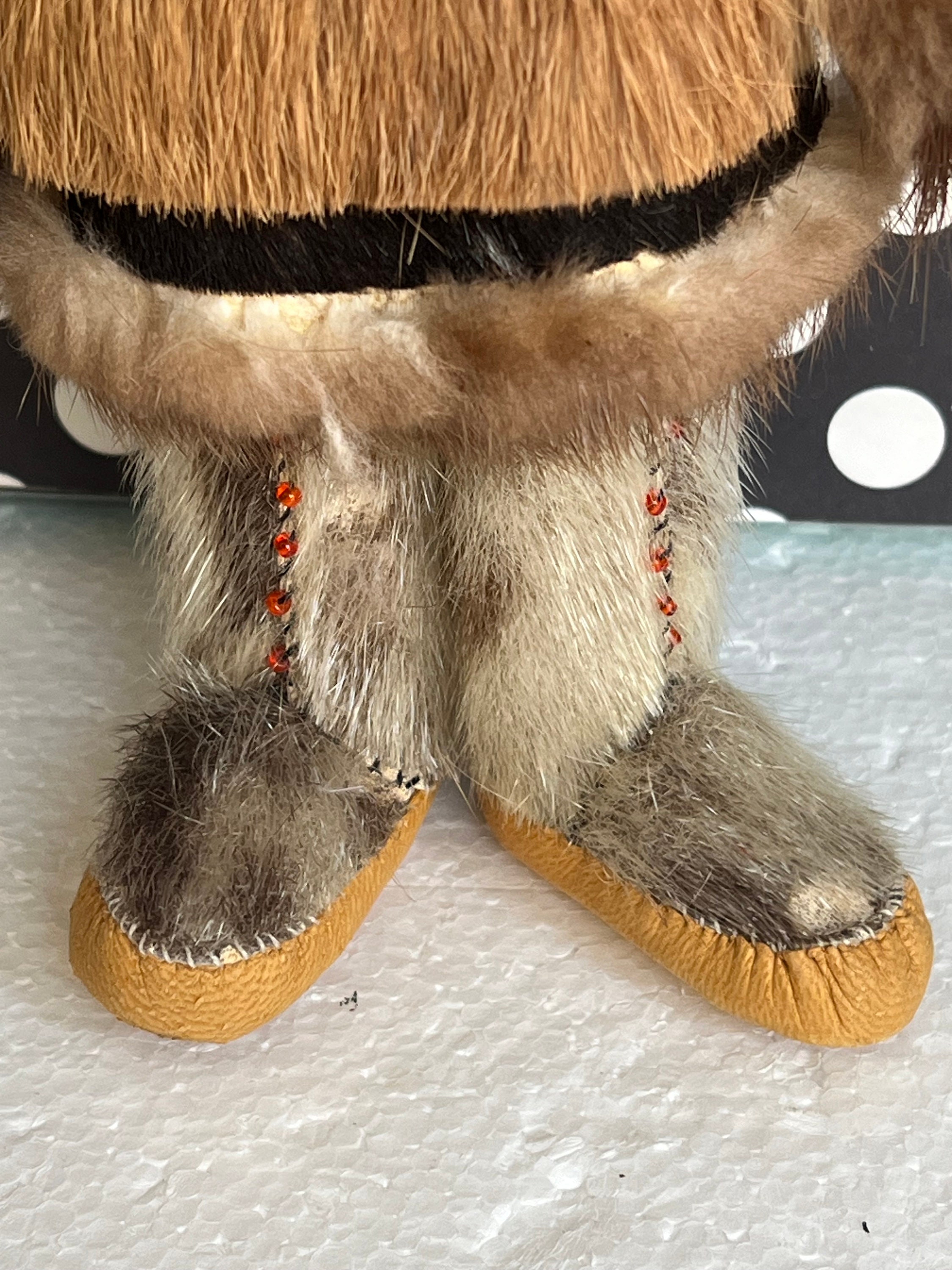 希少なヴィンテージ 11インチ エスキモー イヌイット 手作り 本物の