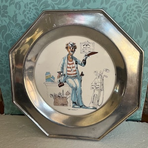 Vintage Wilton- In The Center Ring Limited Edition of 5000-Dr Clown Pewter Plate Collectible