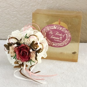 The Florals of Fontanini From Roman 1989 Rose Lace Potpourri Ornament Collectible Rare Italy