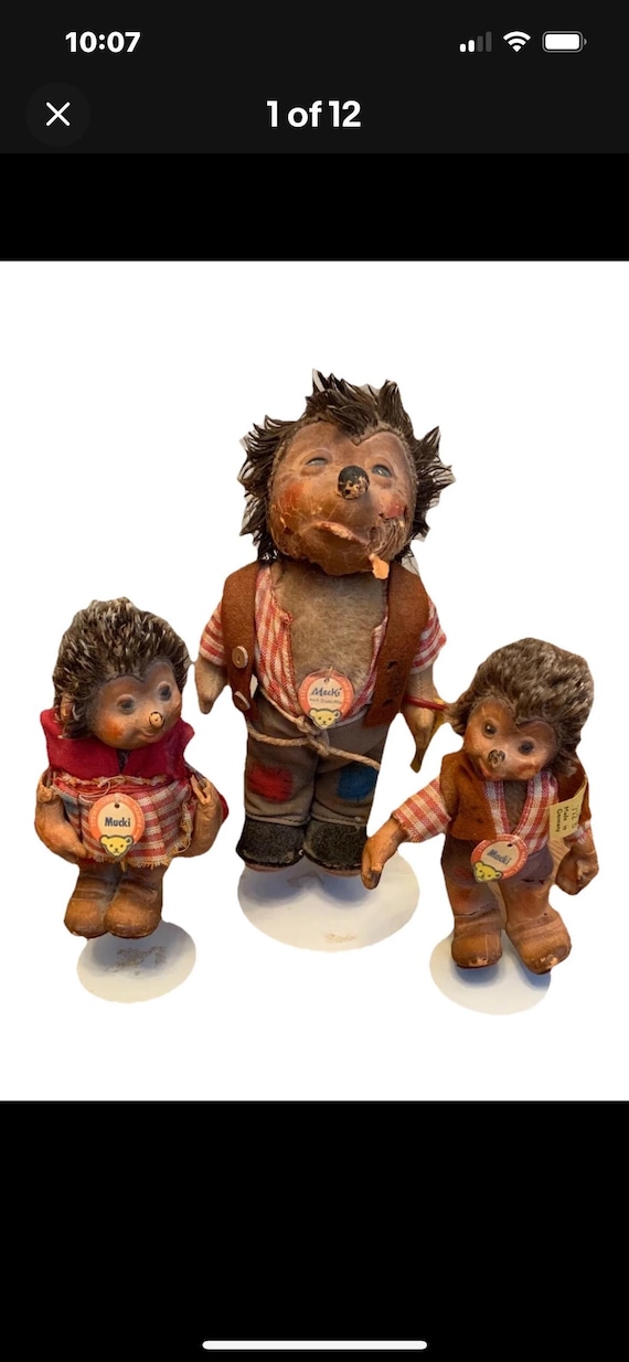 Steiff ハリネズミのMECKI & MICKI 28cmと17cm 4体 Steiff Micki In