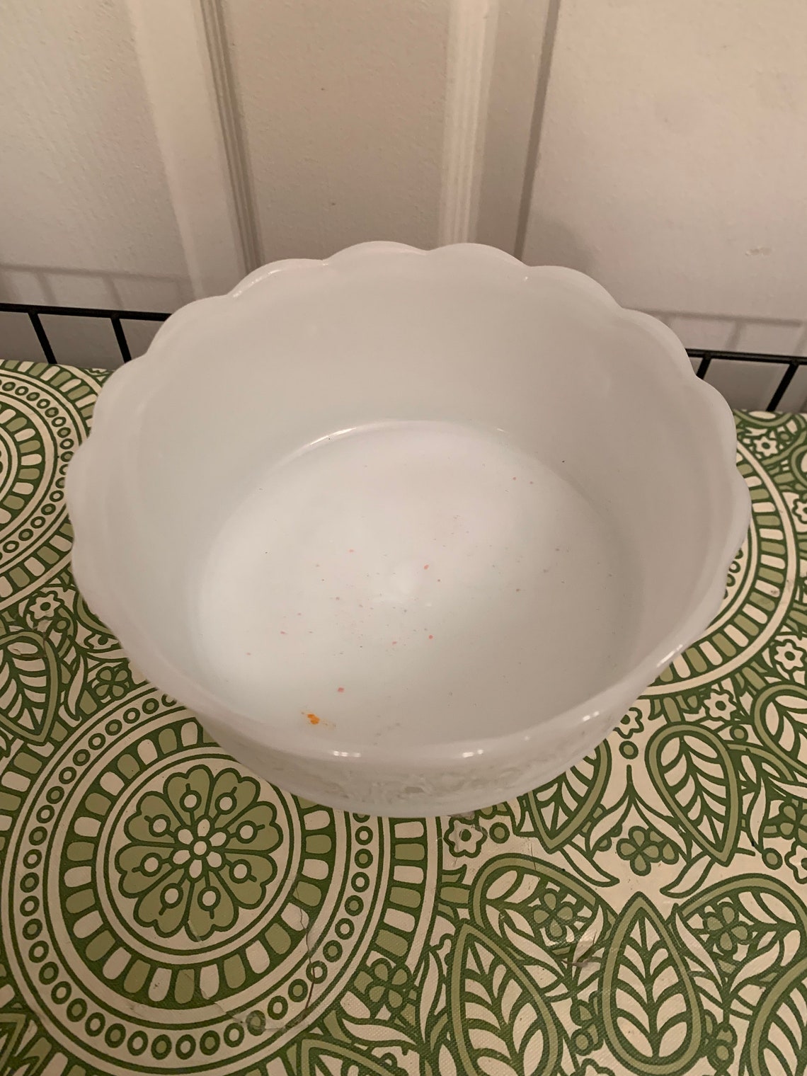 Vintage Milk Glass Footed Candy Dish Scalloped Trim Wavy Etsy