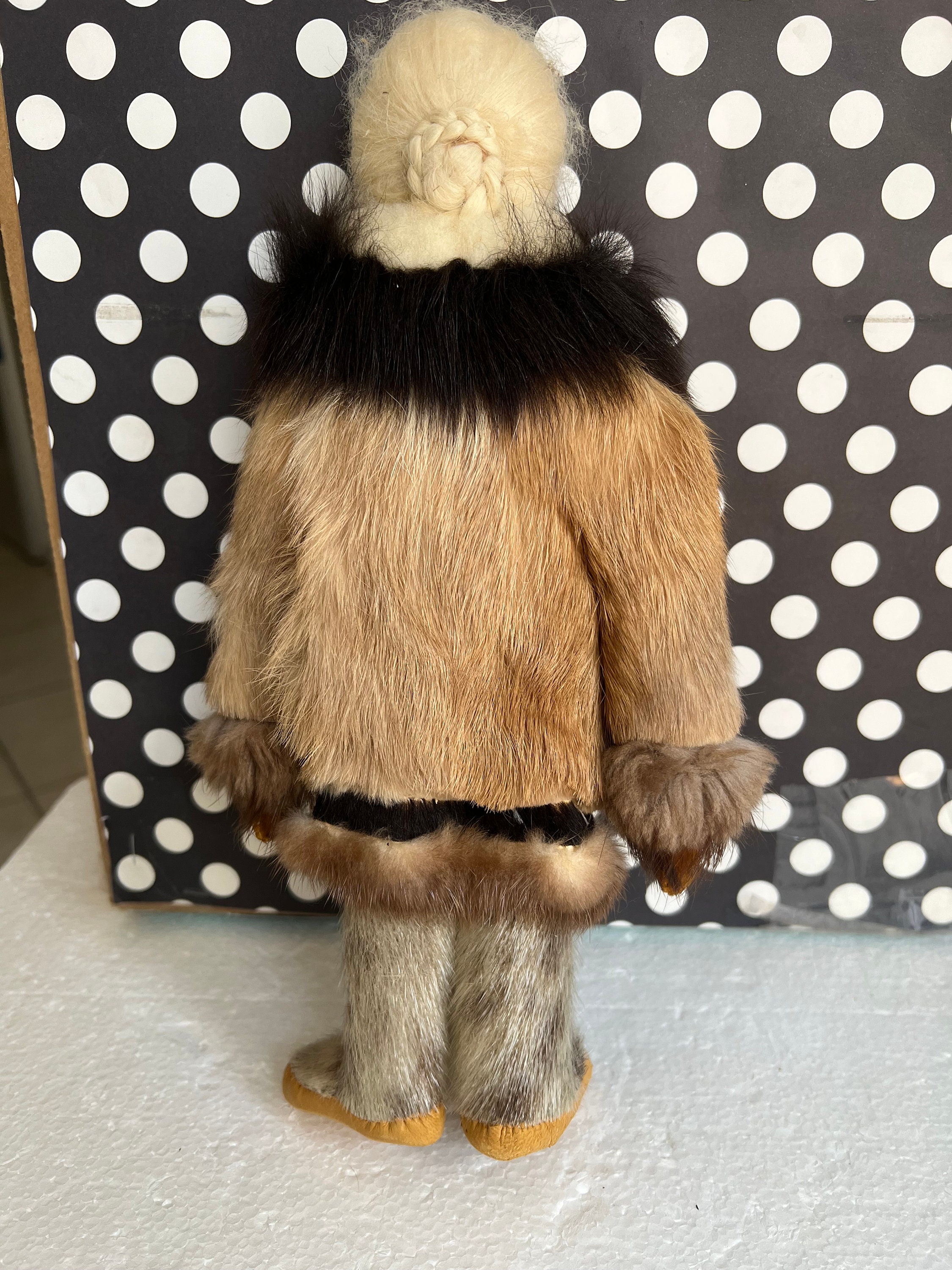 希少なヴィンテージ 11インチ エスキモー イヌイット 手作り 本物の