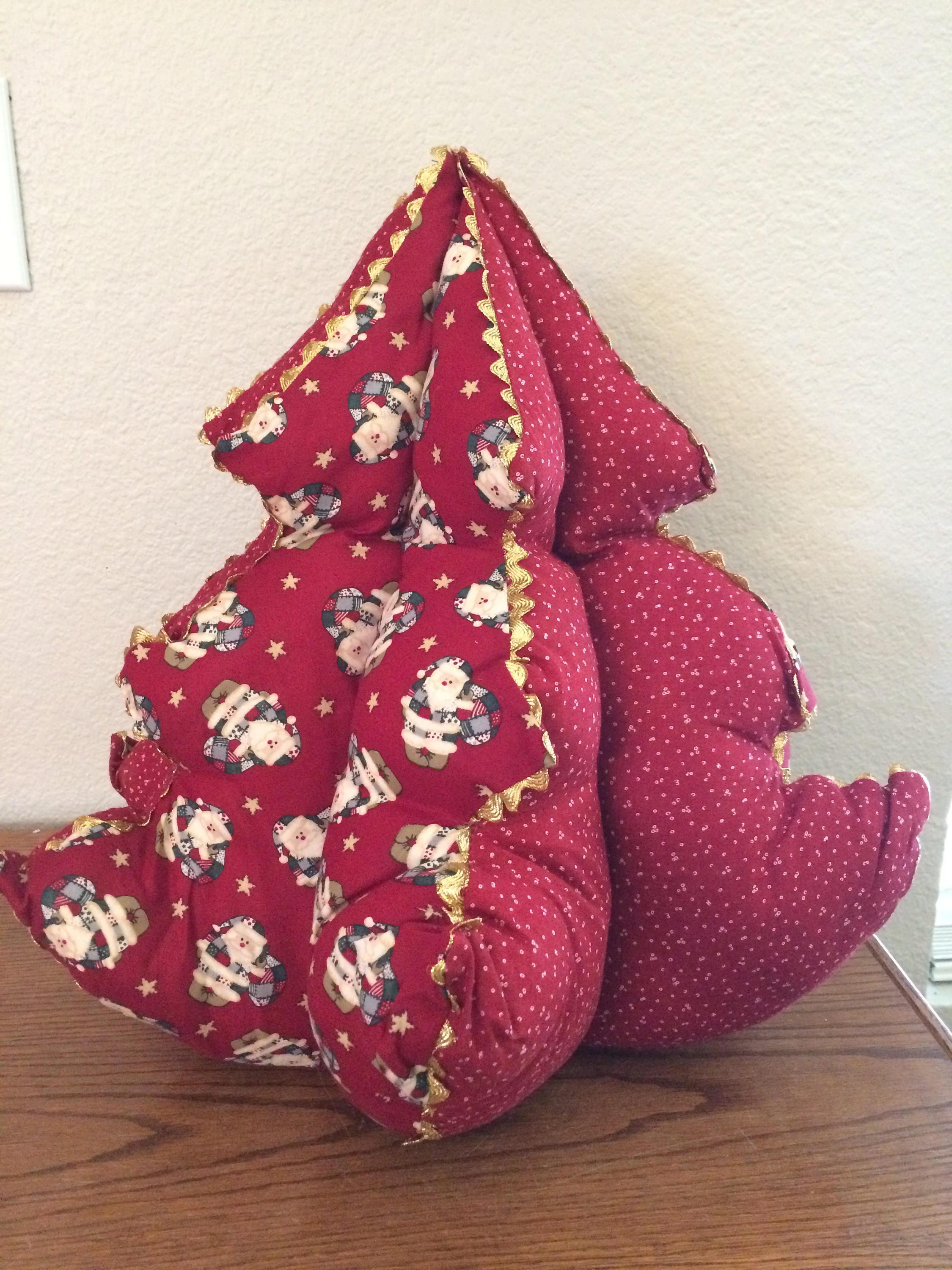VTG Fabric Stuffed Christmas Tree Handmade Decorative 6 Sided | Etsy