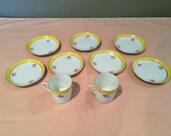 MINI Occupied Japan Teacups and Saucers GREAT SHAPE 2 cups 7 saucers