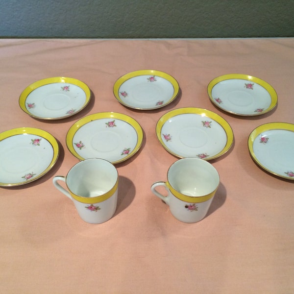 MINI Occupied Japan Teacups and Saucers GREAT SHAPE 2 cups 7 saucers