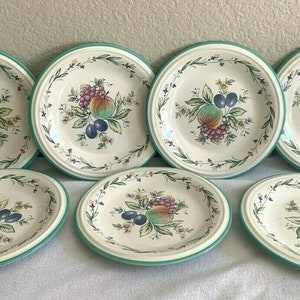 Studio Nova Spring Harvest Set 7 Salad Plates Floral Fruits Oven to Table JK021