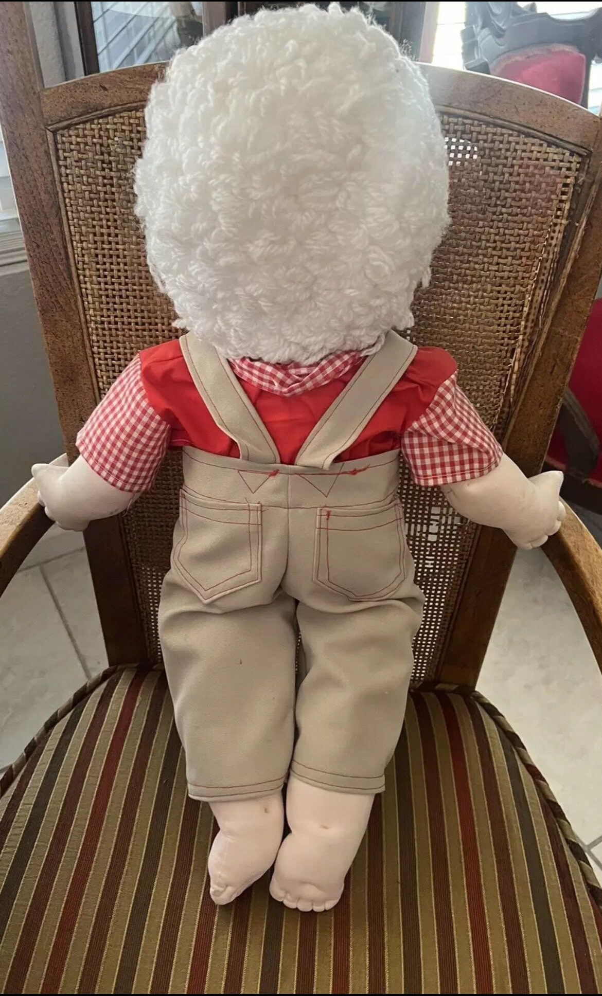 ヴィンテージ 布製ぬいぐるみ ヴィンテージ ハンドメイド 大型 25 インチ 布製 おじいちゃん