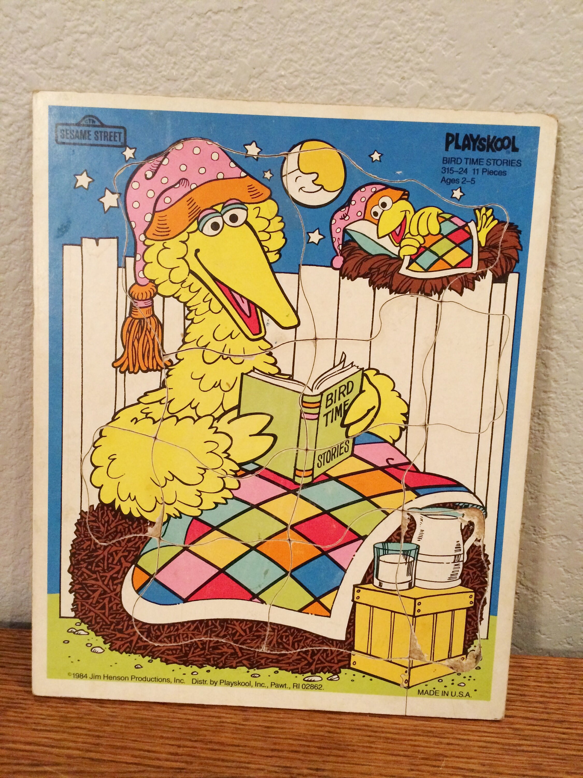 VTG Playskool ビッグバード タイムストーリーズ パズル 1984 マペット リトルバード 315-24 木製