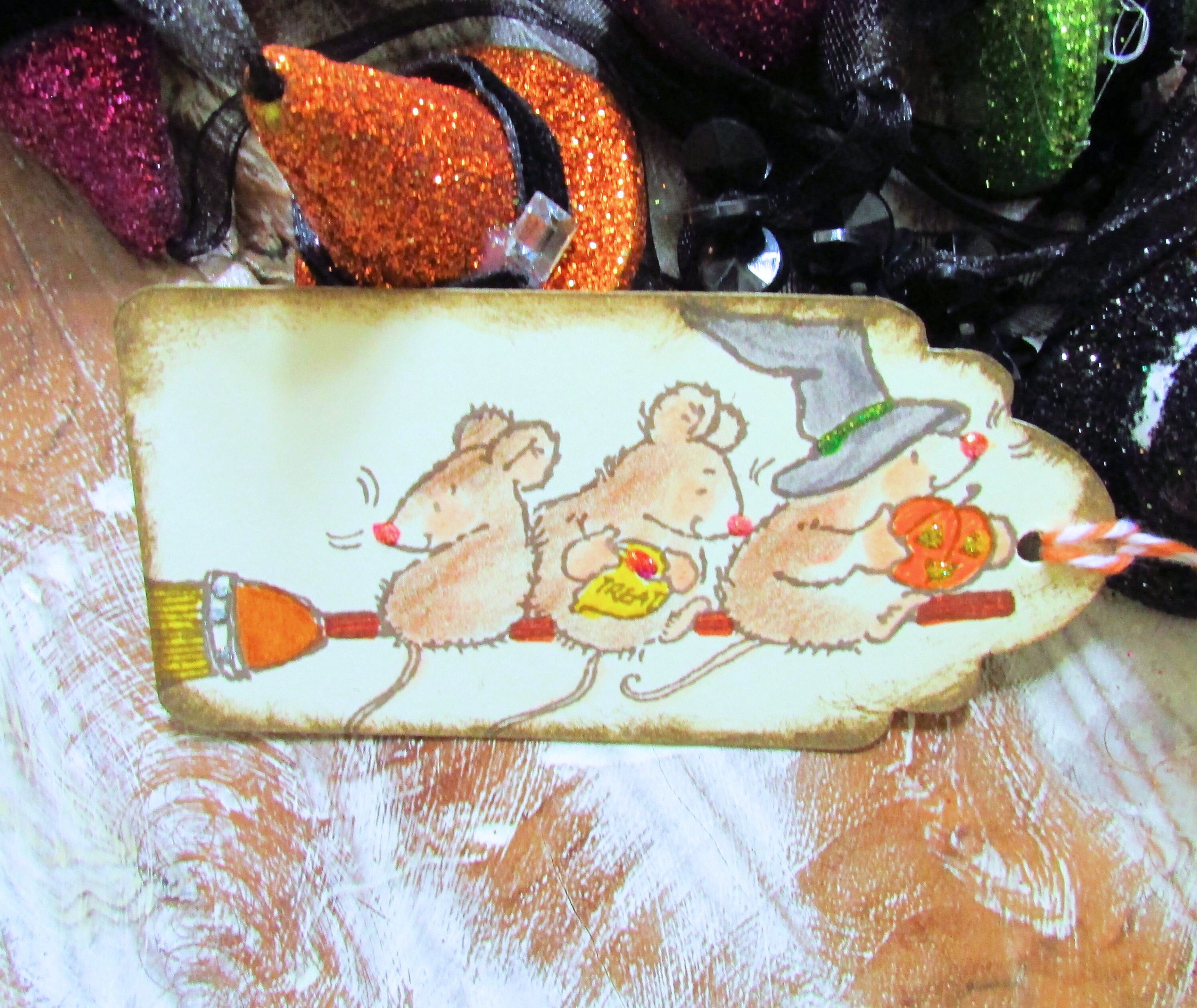 Hand-stamped Halloween Mouse Gift Tags: Party Favor, Set of 9 - Etsy