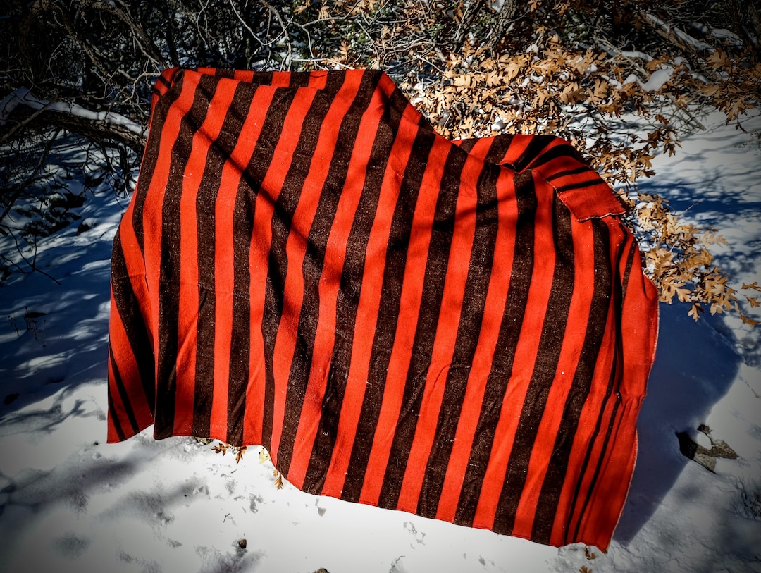 Red and Black Wool Blanket Etsy