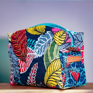 African Print Large Cosmetic Bag - L1