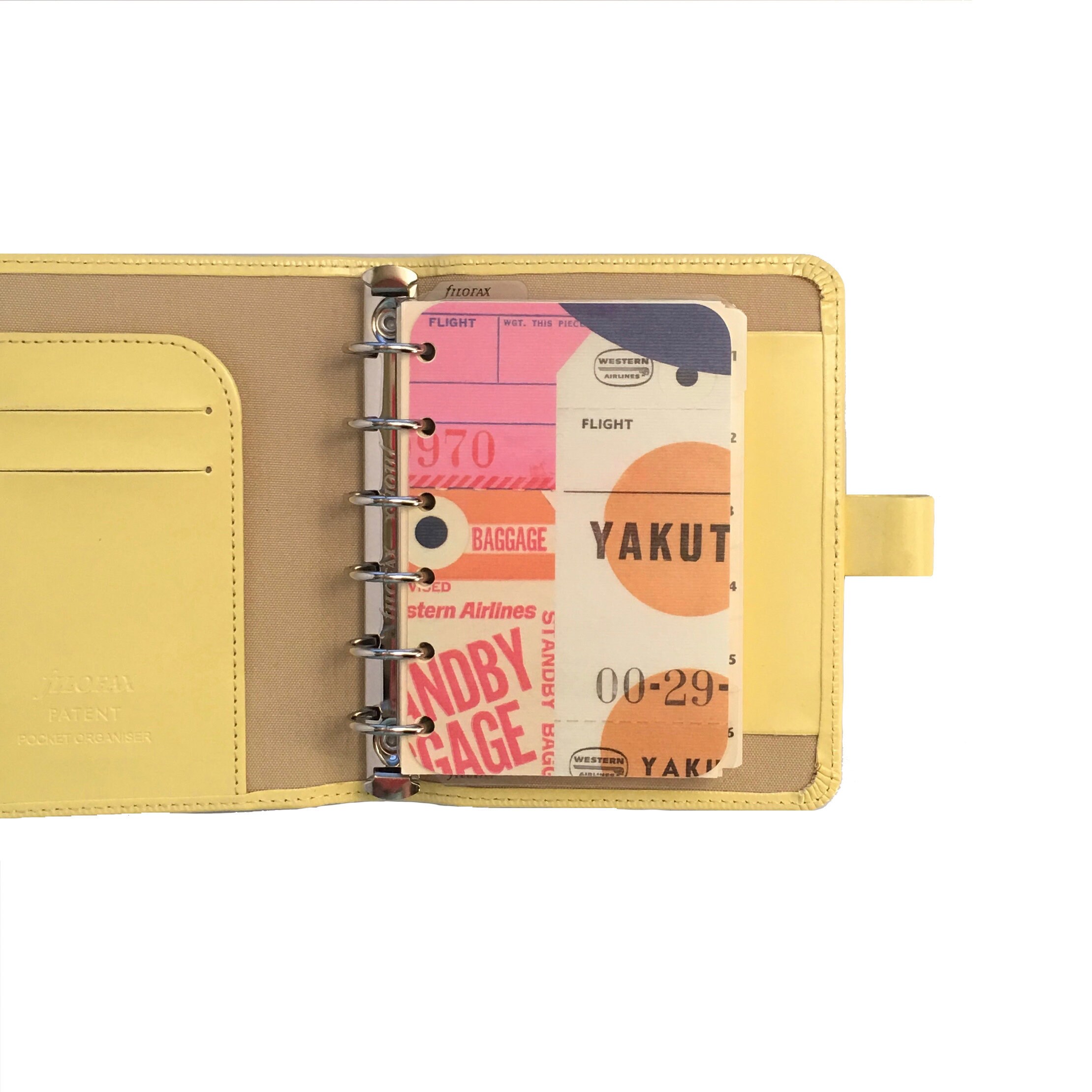 pocket size planner dashboard vintage travel tags yakutat