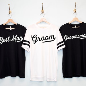 GROOM & GROOMSMEN Shirts jersey style for Bachelor Party and Wedding, Groomsmen t-shirts, best man, groom shirts, groomsmen gift