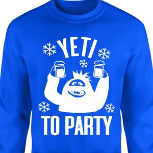 YETI TO PARTY Men's Ugly Christmas Sweater, Ugly Christmas Sweaters for men, funny Christmas shirts for men, men's Christmas sweatshirts