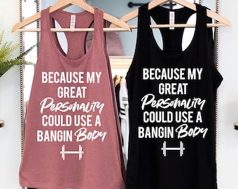 BANGIN Entrenamiento Tanque Top Racerback, Tanques de gimnasia de las mujeres, tanques de entrenamiento, camisas de fitness, mujeres del tanque de entrenamiento, ropa de entrenamiento de las mujeres