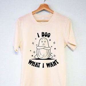 I BOO WHAT I WANT Halloween T-shirt for Women, women&#39;s Halloween shirts, Halloween women&#39;s boo what I want t-shirt, Halloween tees for women