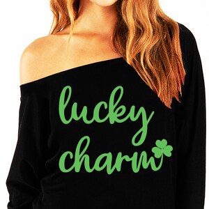 Womens St Patricks Day off the Shoulder Shirt Etsy