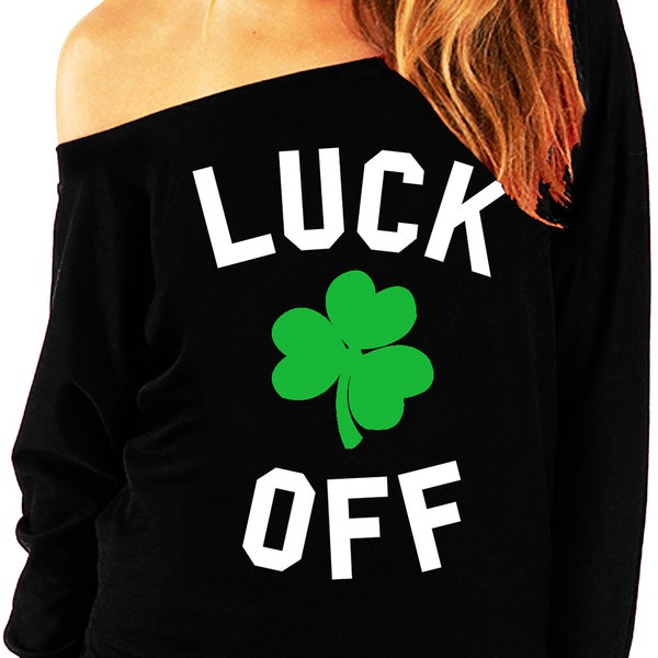 st pattys day off the shoulder sweatshirt