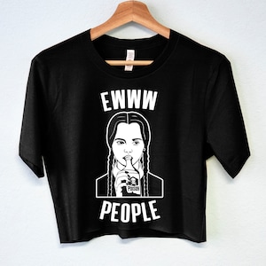 EWWW PEOPLE Goth Girl Drinks Poison Crop Top, goth shirts for women, gothic cropped tops, grunge clothes, funny horror shirts, emo shirts