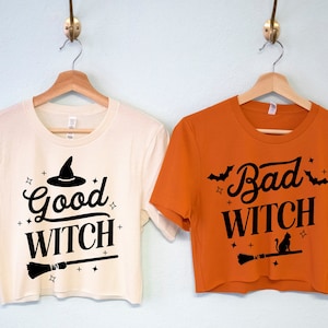 Good Witch or Bad Witch HALLOWEEN Crop Top Shirt, Halloween Hexen Shirts für Frauen, süßes Halloween Witch Shirt, Damen Halloween Hexe Shirt