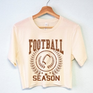 FOOTBALL SEASON Crop Top Shirt, women&#39;s football t-shirt, tailgate shirts for women, texas football shirt, football crop top, football tees