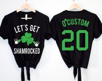 LET'S GET SHAMROCKED Custom St Patrick's Day Crop Top Shirt, St. Patty's Day Shirt, lets get shamrocked shirt, women st patricks day shirt