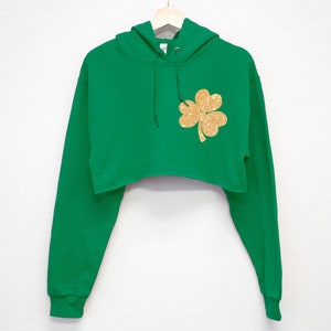 St patrick's day crop hoodie cheap
