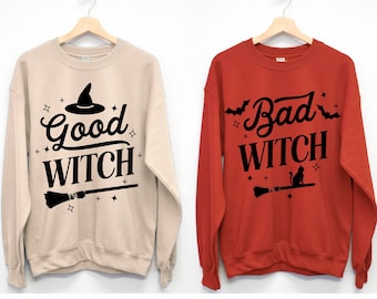 Good Witch or Bad Witch HALLOWEEN SWEATERS for women, womens Halloween sweatshirts, cute Halloween Witch Shirt, women's fall sweaters autumn