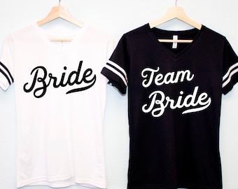 BRIDE, TEAM BRIDE & Bridesmaid T-Shirts for Bachelorette Party, Maid of Honor, baseball team bride shirts tops, bride shirts bach party