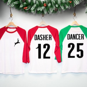 POCKET REINDEER CUSTOM Christmas Shirts Your Name & Number, Christmas Party shirts, ugly Christmas shirts, family christmas pajamas shirts