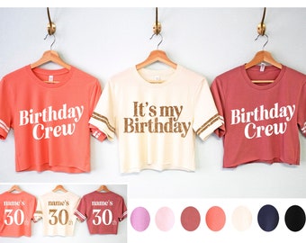 CUSTOM It's My BIRTHDAY Shirt & Birthday Crew Crop Tops, Birthday Shirt for women, women birthday party tshirts, group girls birthday shirts
