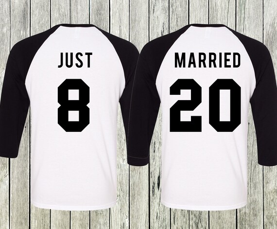 bride and groom baseball shirts