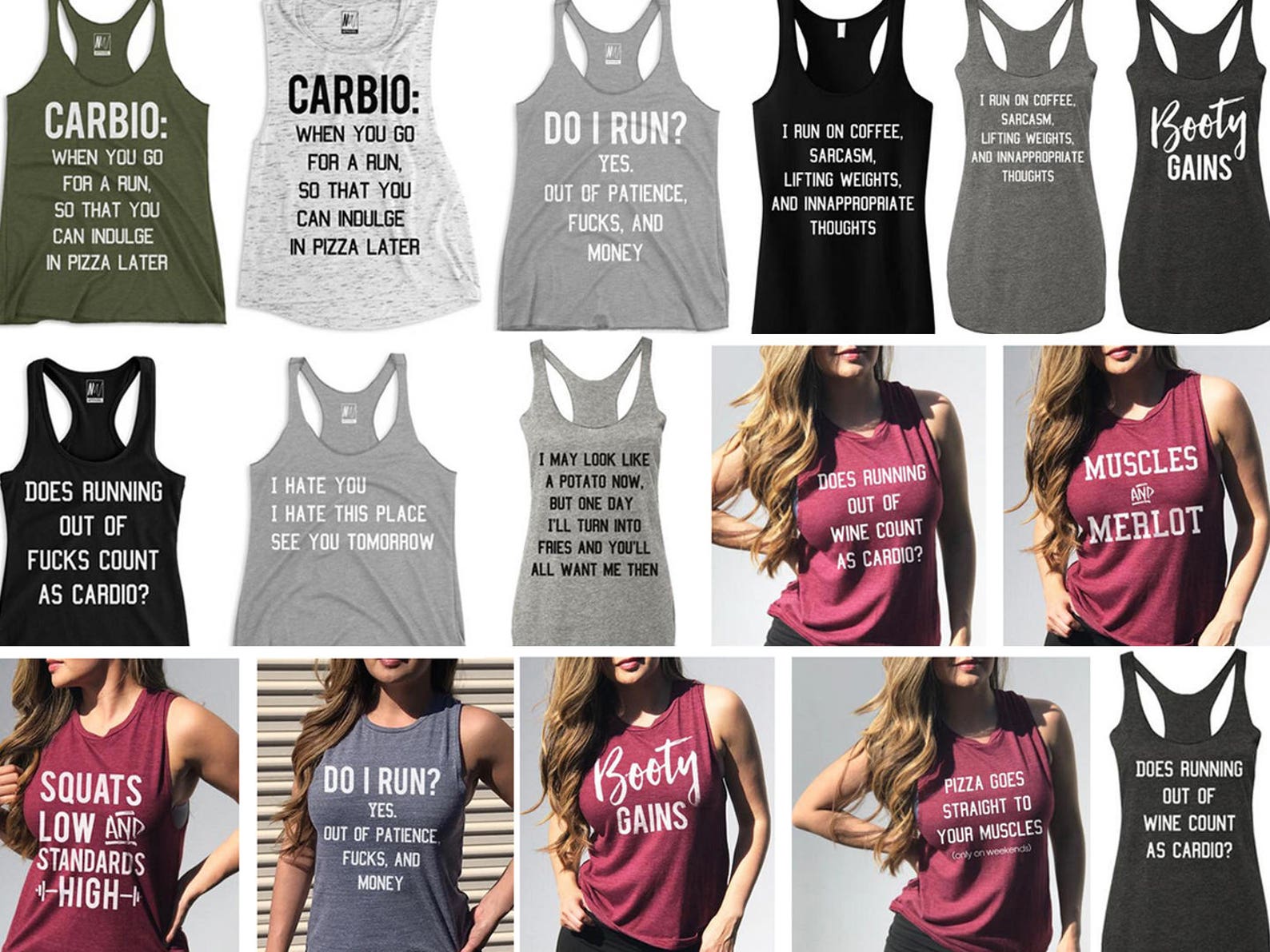 3 WORKOUT FITNESS TANK Tops 20% off Bundle Workout Tanks - Etsy