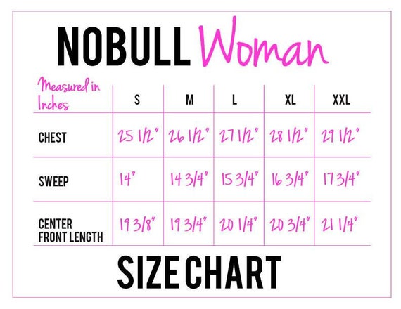 Nobull size chart sale