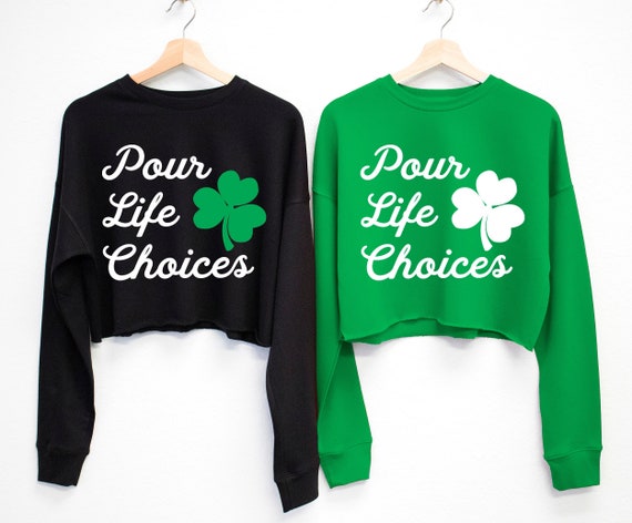 St patrick's day crop best sale hoodie