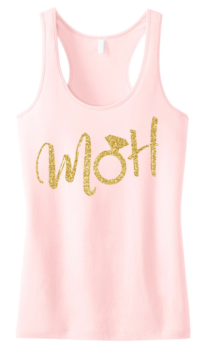MOH MAID of HONOR Gold Glitter Script Tank Top Pick Color | Etsy