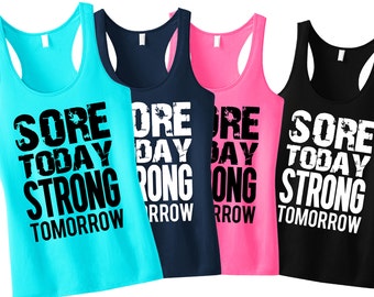 Sore Today Stronger Tomorrow T Shirts Gym Motivational Shirts for Men Women Sore Today Stronger Tomorrow T Shirts Gym Motivational Shirts for Men Women
