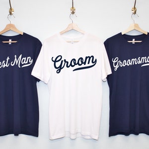 NAVY GROOM & GROOMSMEN Shirts jersey style for Bachelor Party and Wedding, Groomsmen gift, groom shirts, groomsmen t-shirts, best man tshirt