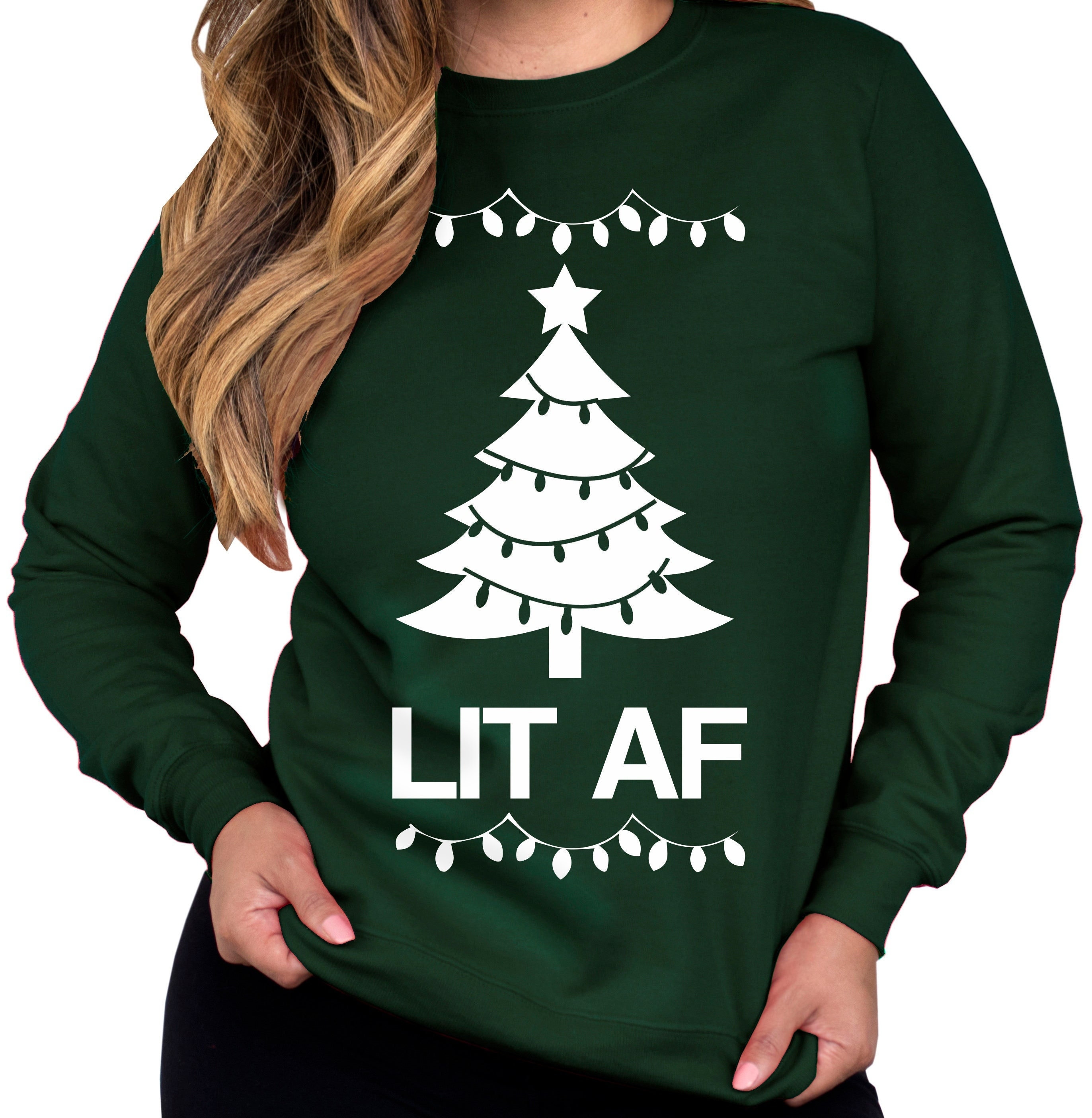 LIT AF Christmas Sweater Pick Color 