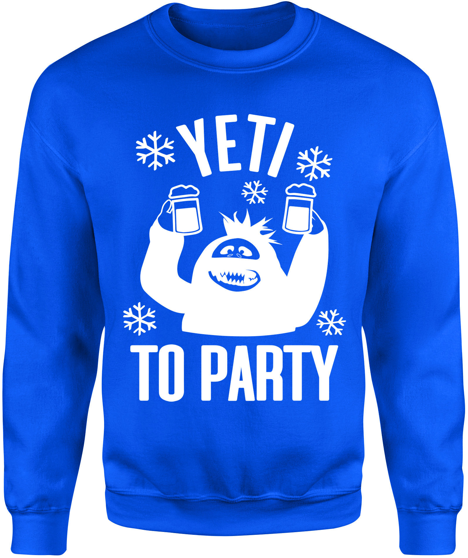 Yeti to Party Light Up Ugly Christmas Sweater - Blue - M