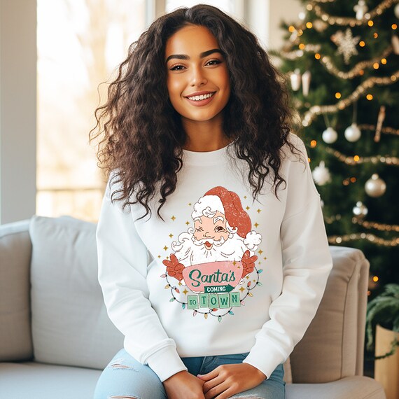Pull de Noel vintage du pere Noel pour femme pulls de Noel retro pour femmes pull de Noel du pere Noel fete de Noel Etsy Canada
