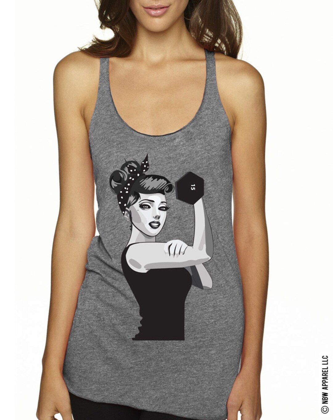 MODERN ROSIE the RIVETER Workout Tank Top Gray Workout - Etsy