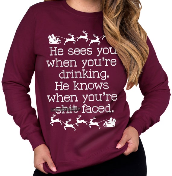 Drinking ugly christmas sweater hot sale