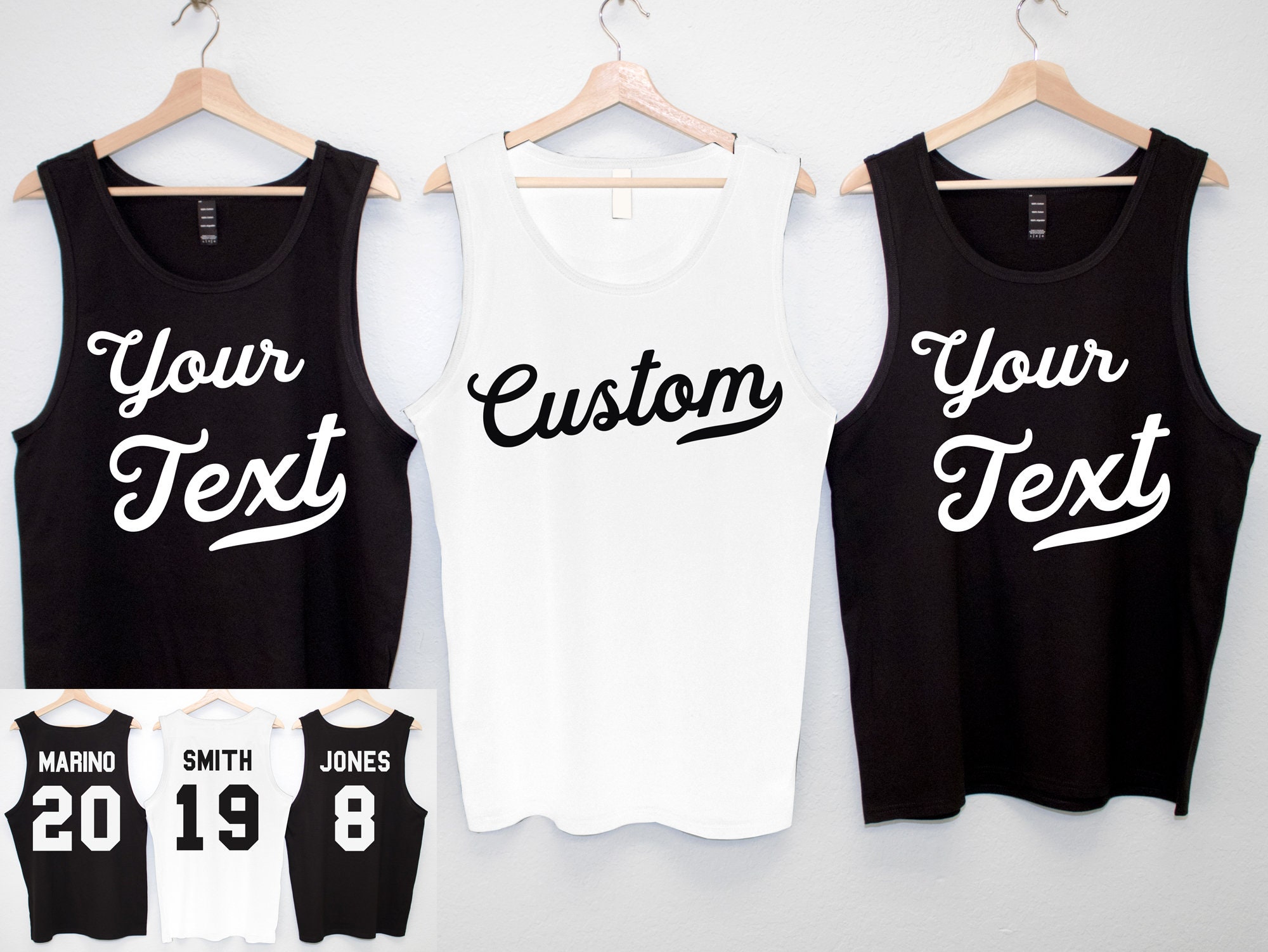 YOUR TEXT CUSTOM Groom & Groomsmen Tank Tops Names Numbers Etsy