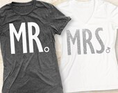 MR & MRS SHIRTS Set Pick Color, Matching Couples Shirts, Honeymoon Shirts, Bride and Groom Tshirts, wedding shirts, Groom shirt, bride shirt