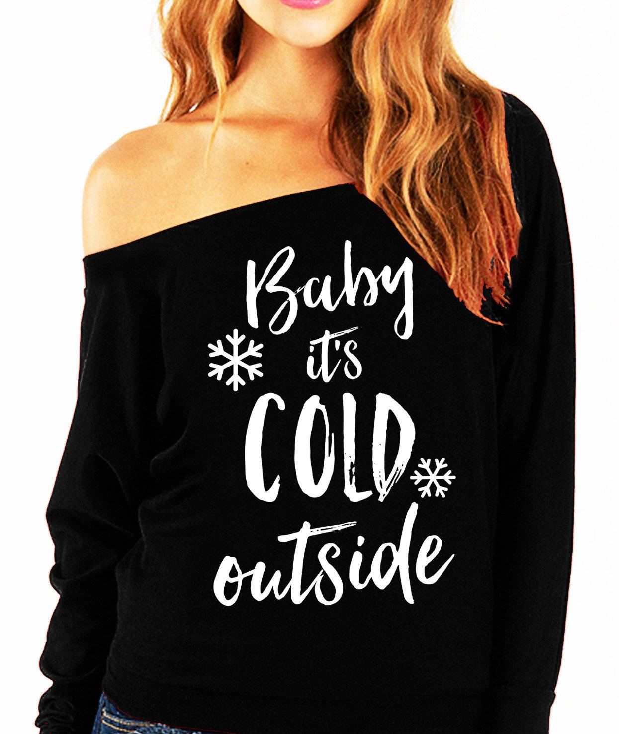 Cold shoulder christmas sweater hotsell